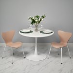 Стул Seven Style пудровый с белыми ножками