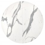 Стол Rudolf круглый раскладной 90-120x90x75см, белый мрамор, чёрный Стол Rudolf круглый раскладной 90-120x90x75см, белый мрамор, чёрный
