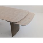 Стол CALVIN 180 MATTE ROME TRAVERTINE SOLID CERAMIC / Серый дуб, ®DISAUR