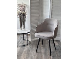 Стул ЛОРИС 360 град. поворот. B22 Серый, велюр / черный каркас, М-City