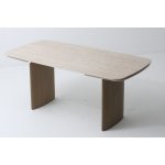 Стол CALVIN 180 MATTE ROME TRAVERTINE SOLID CERAMIC / Серый дуб, ®DISAUR