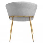 Стул-полукресло Martin серый шенилл, золотые ножки