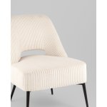 Кресло лаунж Бостон велюр рельефный молочный