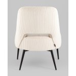 Кресло лаунж Бостон велюр рельефный молочный