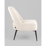 Кресло лаунж Бостон велюр рельефный молочный