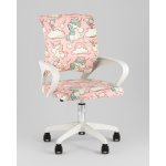 Кресло офисное TopChairs Simple SN Junior принт Unicorns пластик белый