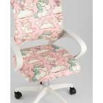 Кресло офисное TopChairs Simple SN Junior принт Unicorns пластик белый
