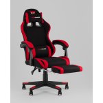 Кресло спортивное TopChairs Prophet с оттоманкой ткань черно-красный