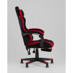 Кресло спортивное TopChairs Prophet с оттоманкой ткань черно-красный