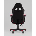 Кресло спортивное TopChairs Prophet с оттоманкой ткань черно-красный