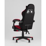 Кресло спортивное TopChairs Prophet с оттоманкой ткань черно-красный