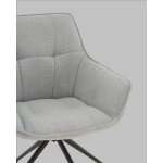 Кресло вращающееся Кимберли рогожка/замша серый