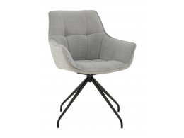 Кресло вращающееся Кимберли рогожка/замша серый