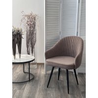 Стул ШЕЛЛ 360 град. поворот. B5 Капучино, велюр / черный каркас, М-City