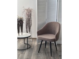 Стул ШЕЛЛ 360 град. поворот. B5 Капучино, велюр / черный каркас, М-City