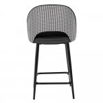 Стул полубарный Leo чёрный с жаккардом, с поворотным механизмом