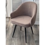 Стул ШЕЛЛ 360 град. поворот. B5 Капучино, велюр / черный каркас, М-City