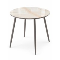 Стол МИЛТОН D89 цвет ICELANDIC WHITE JADE, керамика / Латте каркас