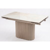 Стол АРИЯ 160 цвет ONYX SOFT CREAM, керамика / ШАМПАНЬ каркас Стол АРИЯ 160 цвет ONYX SOFT CREAM, керамика / ШАМПАНЬ каркас