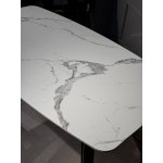 Стол обеденный Соар-2 F-1690,160х90х76 см, бело-серая керамика/золото