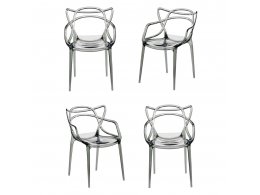 Комплект из 4-х стульев Masters прозрачный серый