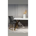 Стул обеденный Пресли DX-2055-1.1, 42х44х92, серый, золото