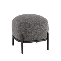 Пуф Стоун ткань букле тёмно-серый