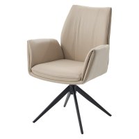 Стул YOZEF 360 град. поворот. HF017-02 Бежевый, экокожа / Черный, ®DISAUR