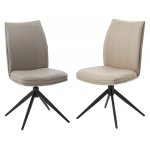 Стул YOHAN 360 град. поворот. HF017-02 Бежевый, экокожа / Черный, ®DISAUR