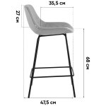 Стул полубарный Деймон экокожа серый