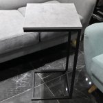 Придиванный столик Loft 35x35см, серый мрамор, чёрные ножки Придиванный столик Loft 35x35см, серый мрамор, чёрные ножки