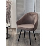 Стул ШЕЛЛ 360 град. поворот. B5 Капучино, велюр / черный каркас, М-City