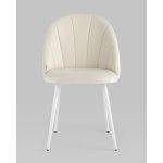 Стул Логан SN велюр молочный белые ножки