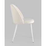 Стул Логан SN велюр молочный белые ножки