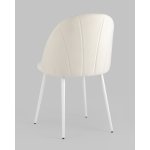 Стул Логан SN велюр молочный белые ножки