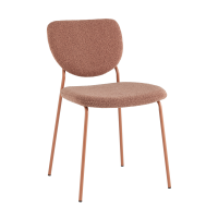 Стул обеденный Gigi коричневый букле розовые ножки