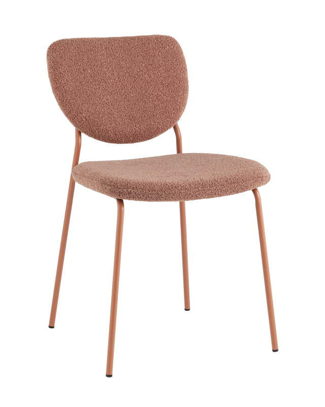 Стул обеденный Gigi коричневый букле розовые ножки