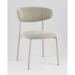 Стул обеденный Ayla бежево-зеленый кремовые ножки