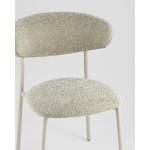 Стул обеденный Ayla бежево-зеленый кремовые ножки