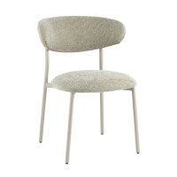 Стул обеденный Ayla бежево-зеленый кремовые ножки