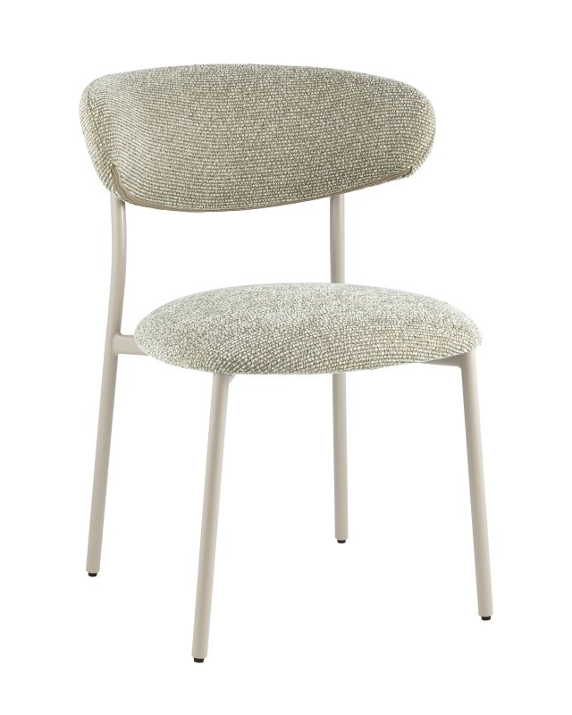 Стул обеденный Ayla бежево-зеленый кремовые ножки