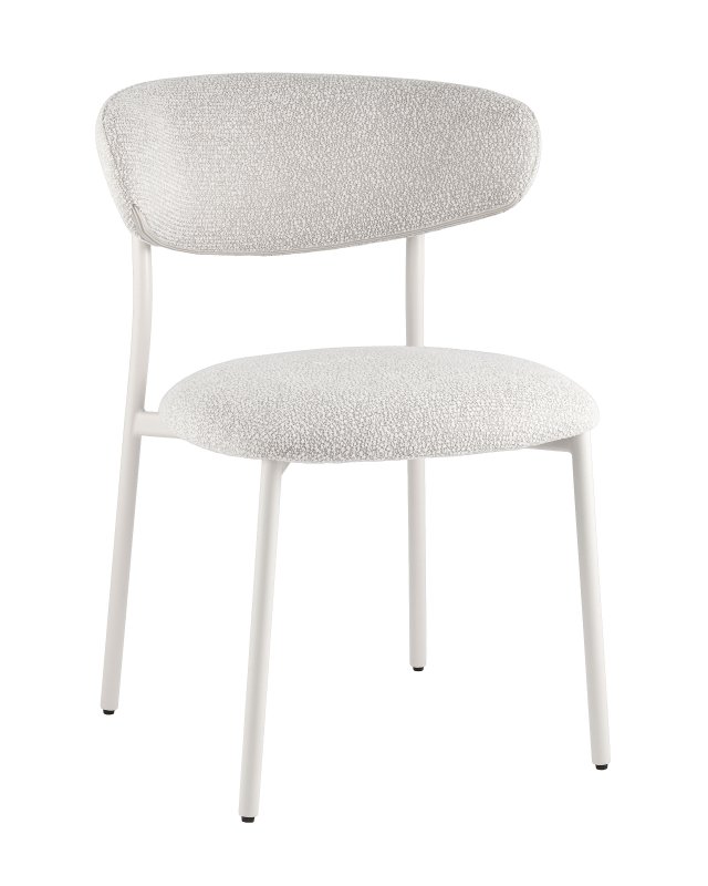 Стул обеденный Ayla серый белые ножки