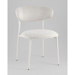 Стул обеденный Ayla серый белые ножки