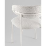 Стул обеденный Ayla серый белые ножки