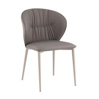 Стул обеденный Deia серая экокожа серые ножки