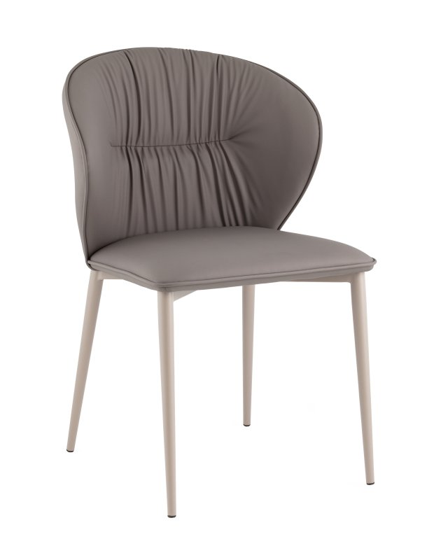 Стул обеденный Deia серая экокожа серые ножки