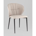 Стул обеденный Deia светло-серая экокожа черные ножки