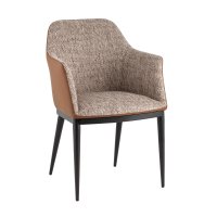 Стул обеденный Itan NC коричневый с коричневой экокожей