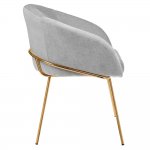 Стул-полукресло Martin серый шенилл, золотые ножки