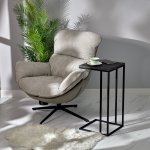 Придиванный столик Loft 35x35см, серый мрамор, чёрные ножки Придиванный столик Loft 35x35см, серый мрамор, чёрные ножки